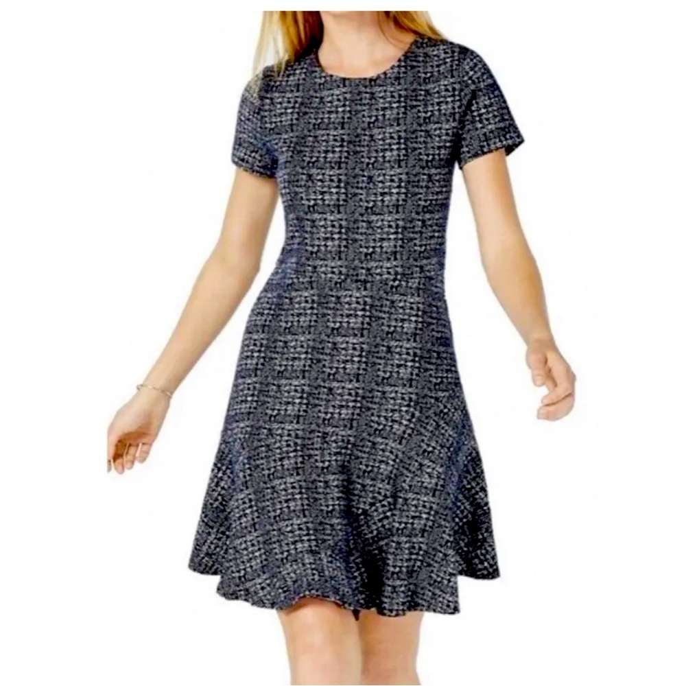 Maison Jules Women's Plaid Fit & Flare Dress size M